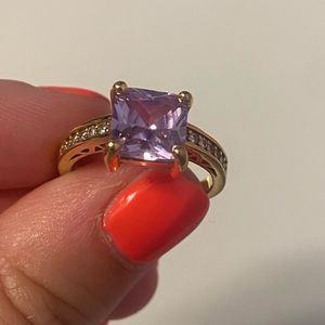 Vanessa Mooney amethyst gold ring size 7